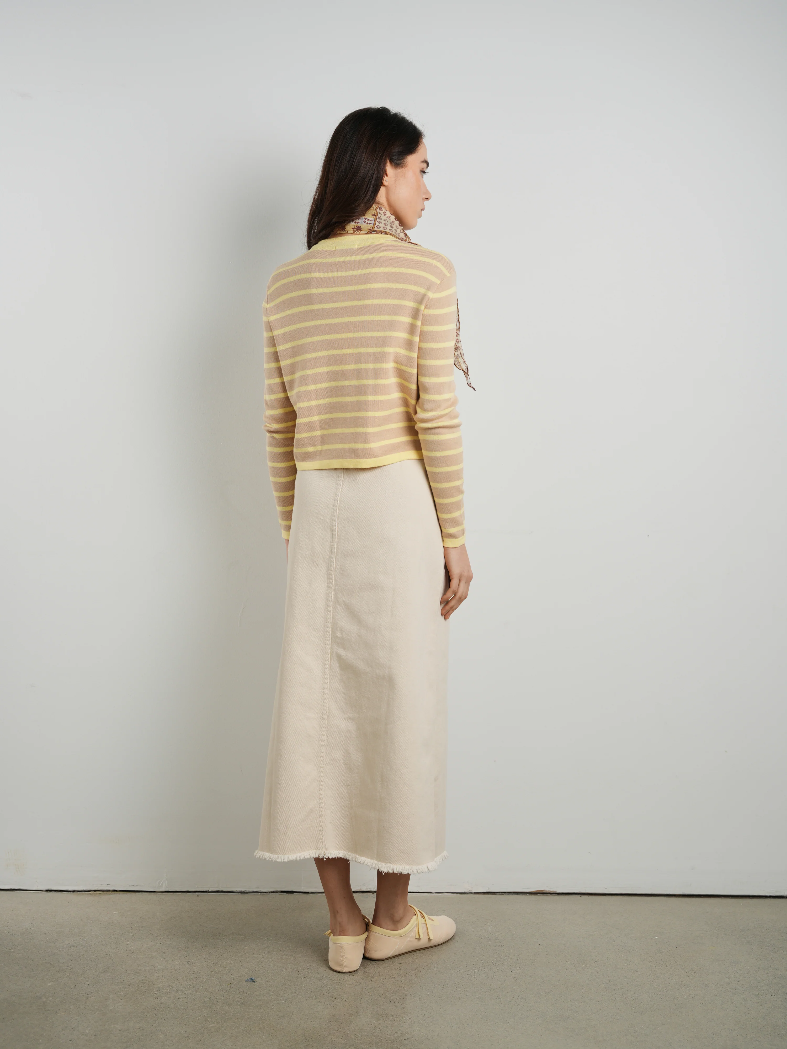 Hd Raw Edge Detail Maxi Skirt - Image 4