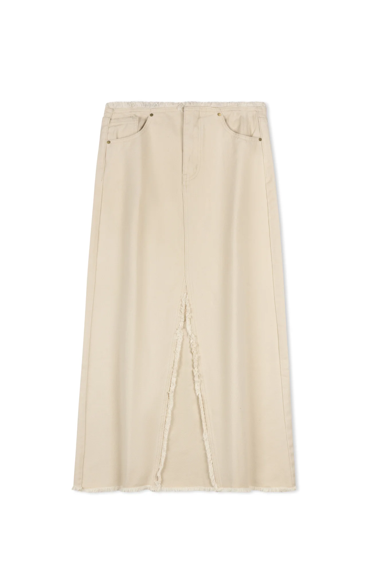 Hd Raw Edge Detail Maxi Skirt - Image 5