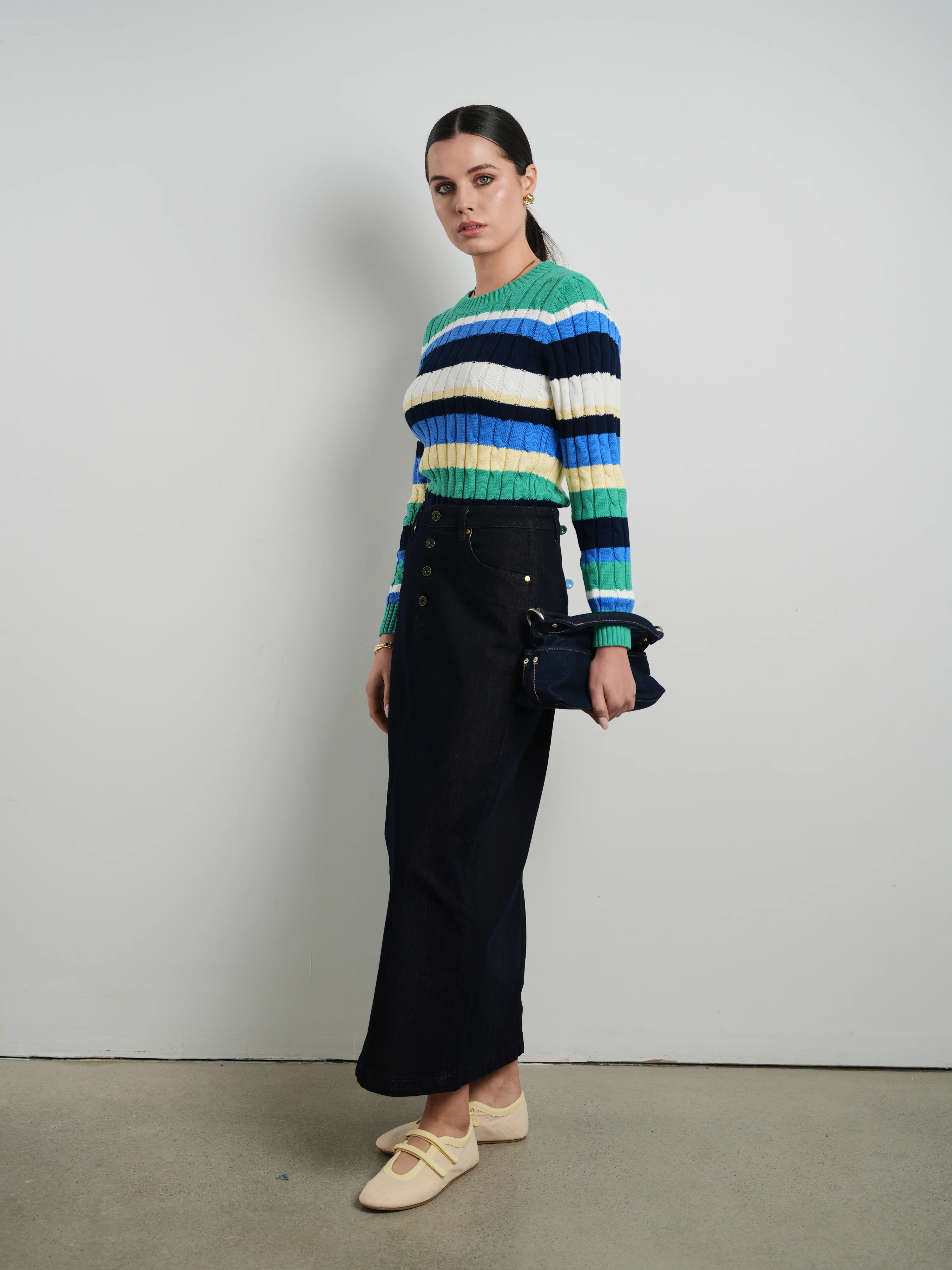 Km cable striped sweater - Image 3