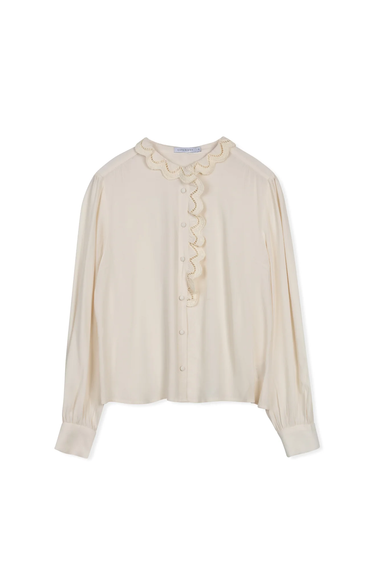Ceremony Ruffle Button Down Blouse - Image 5