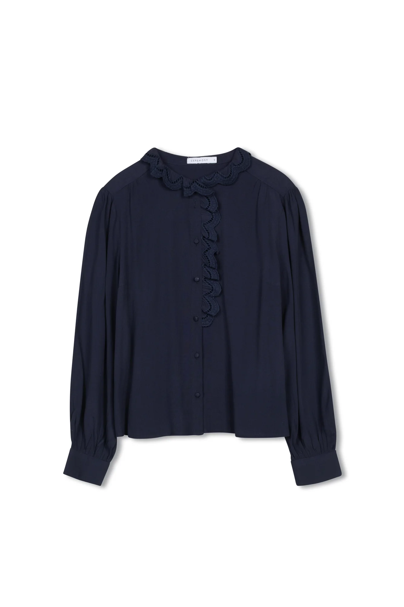 Ceremony Ruffle Button Down Blouse - Image 6