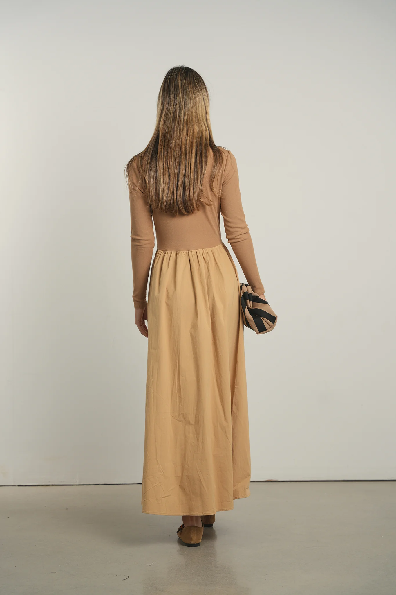 POINT MIXED POPLIN DRESS - Image 3