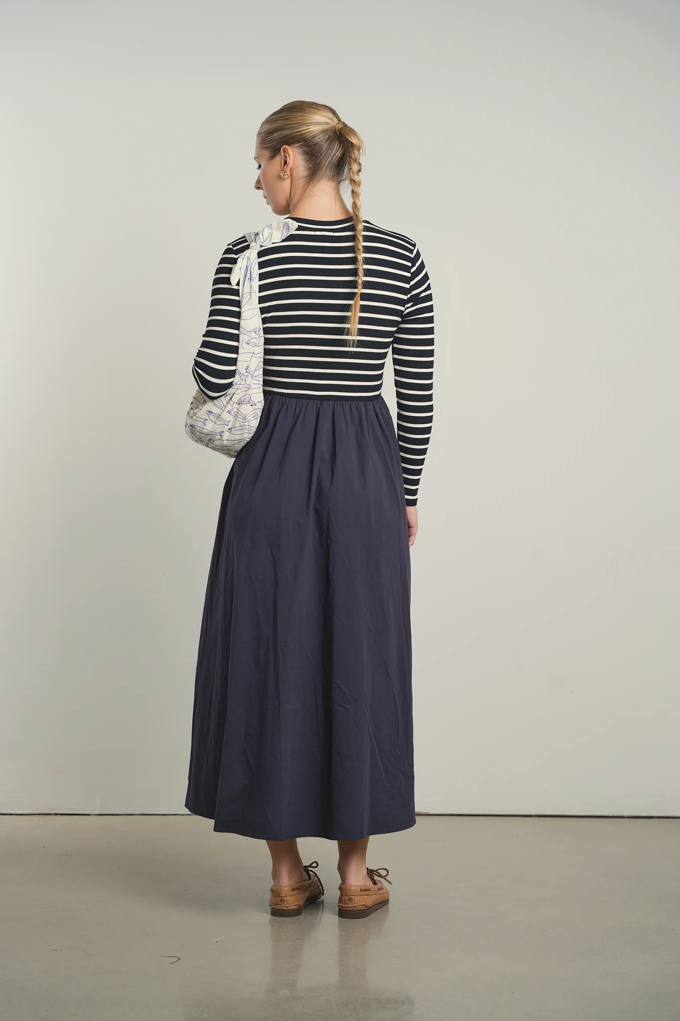 POINT MIXED POPLIN DRESS - Image 3