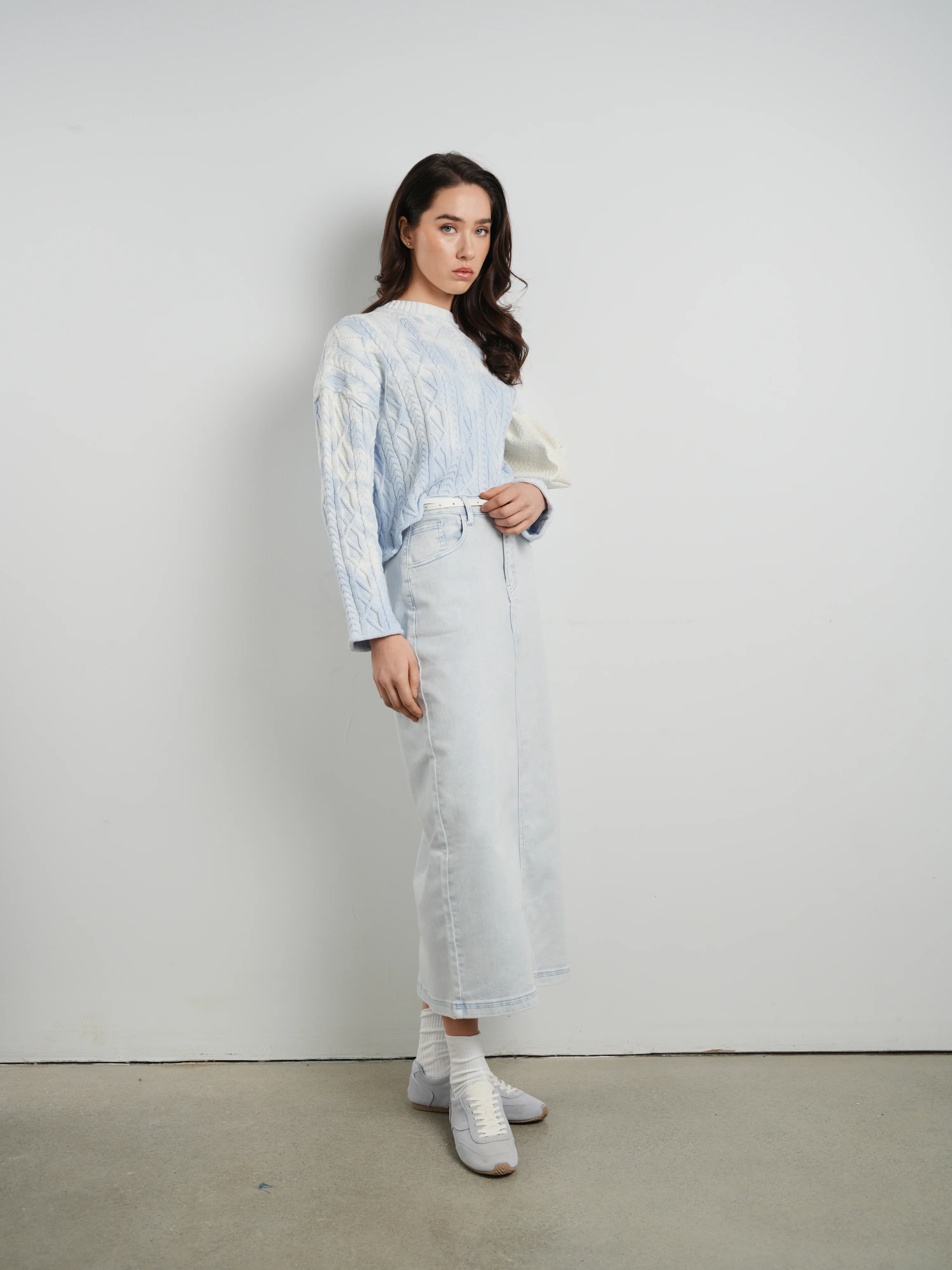 Hd Twill Detail Washed Maxi Skirt - Image 3