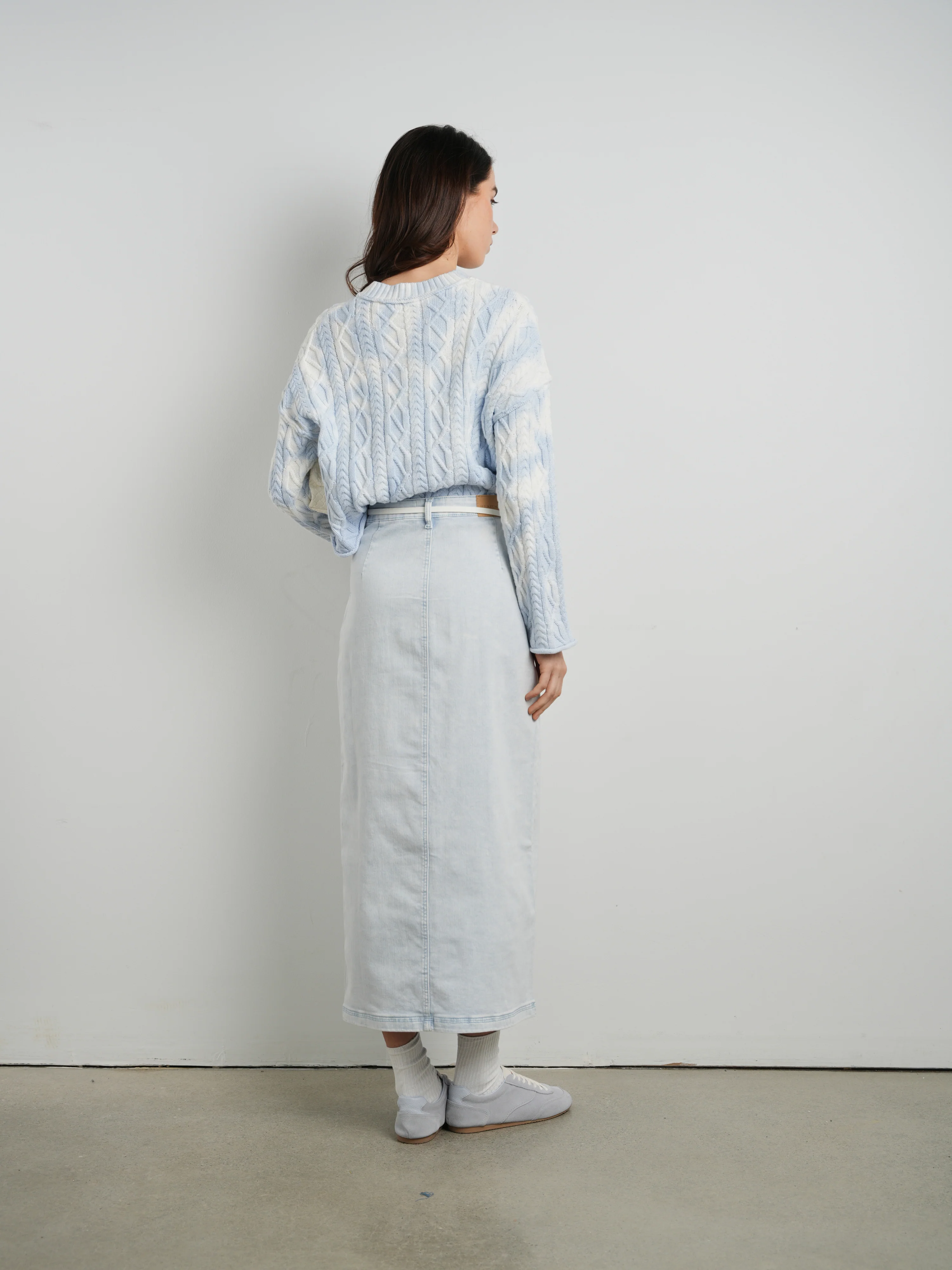 Hd Twill Detail Washed Maxi Skirt - Image 4