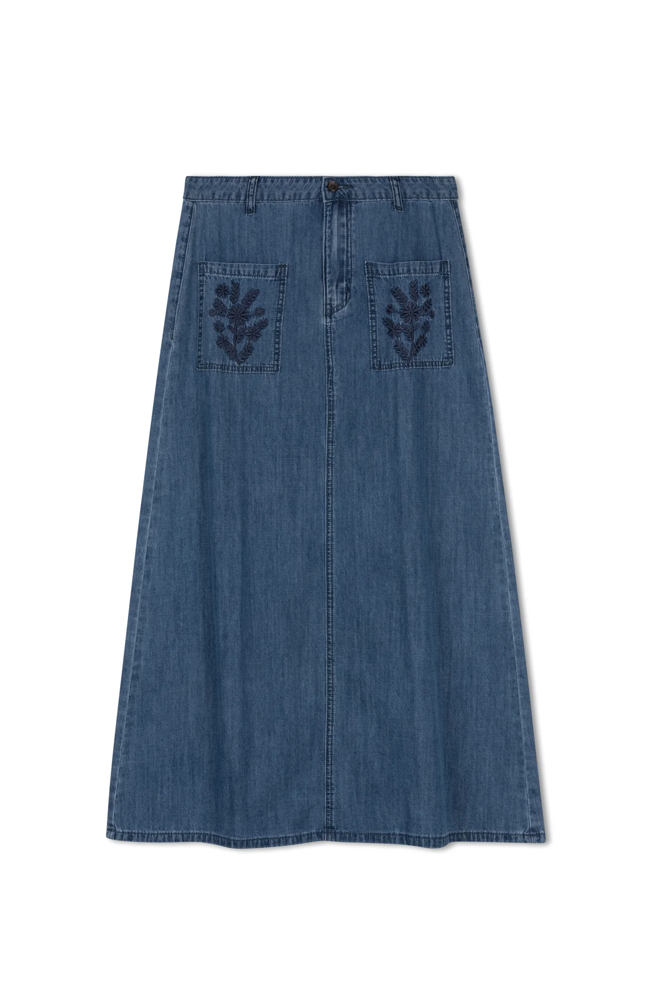 Hd Floral Embroidery Pocket Skirt - Image 5