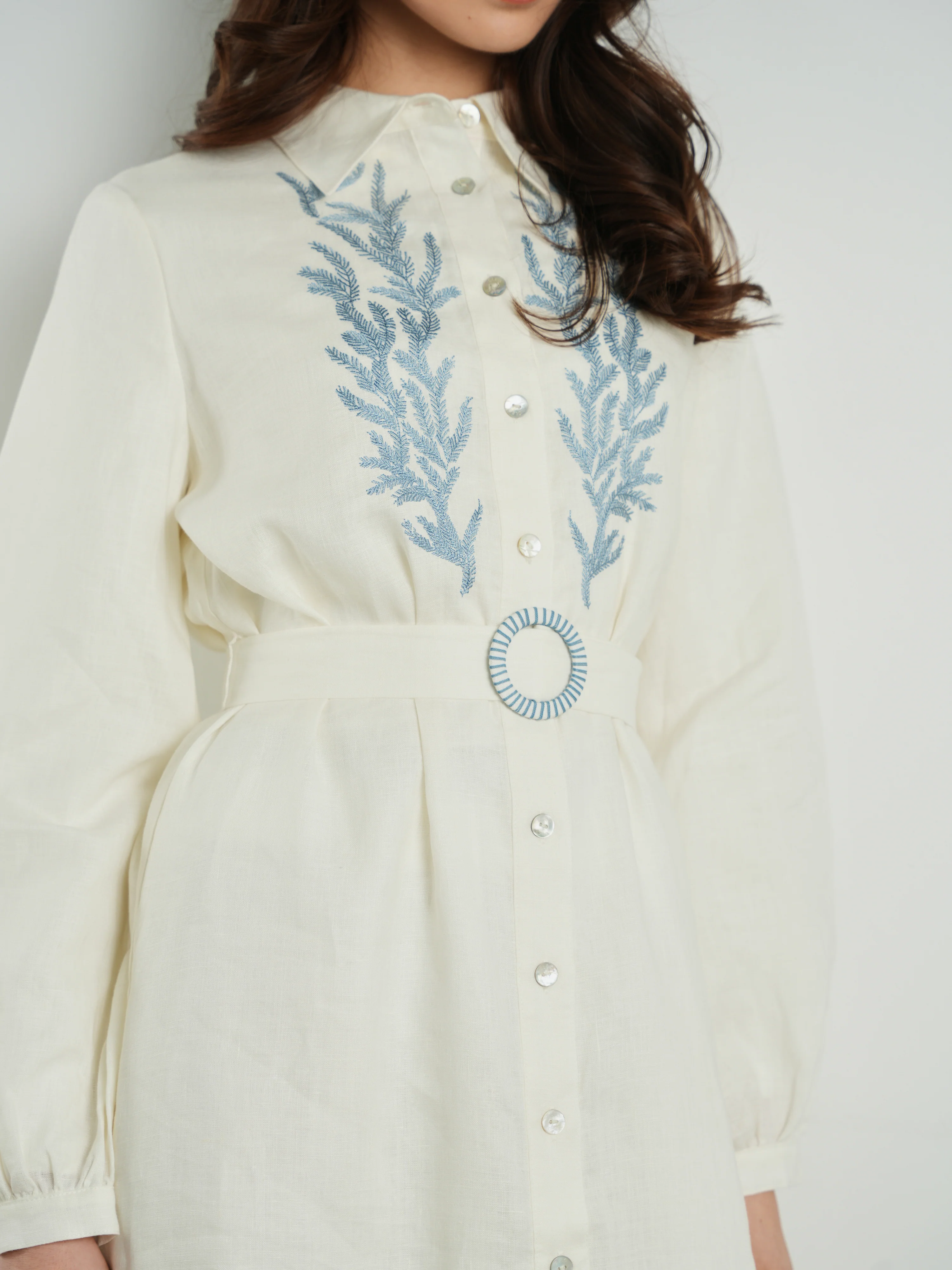 Cleo Embroidered Belted Shirtdress - Image 3