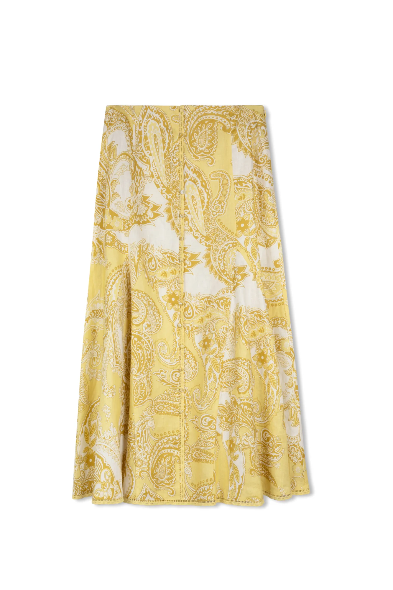 Cleo Printed Crochet Trim Linen Skirt - Image 4