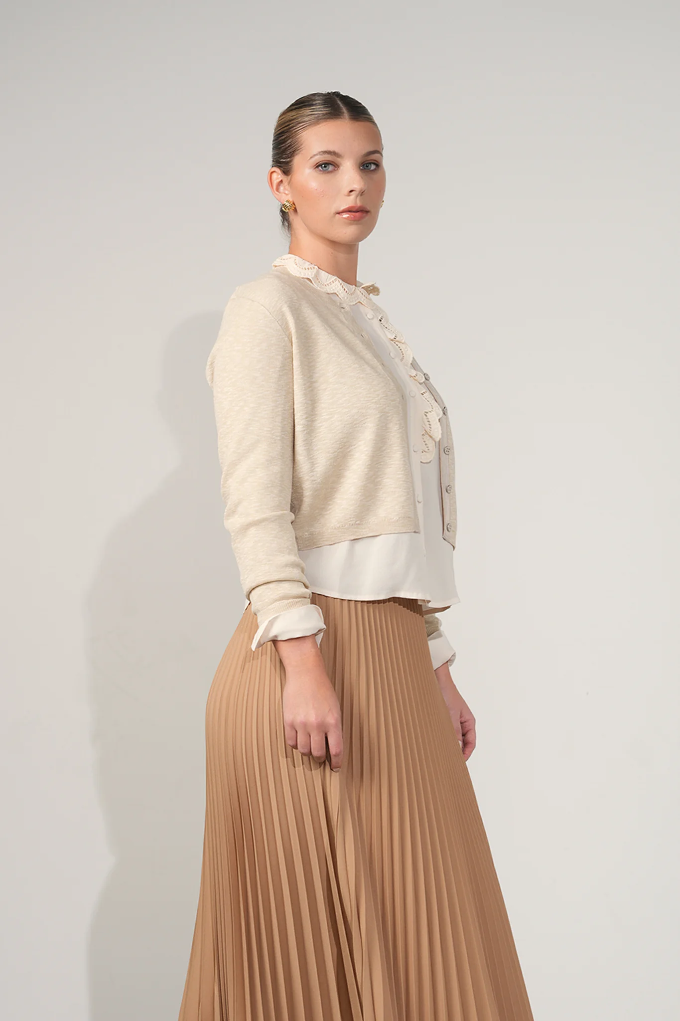 Ceremony Cropped Rib Cardigan - Image 3